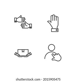 icono de conjunto de manos, icono de signo de conjunto de manos aisladas, ilustración vectorial