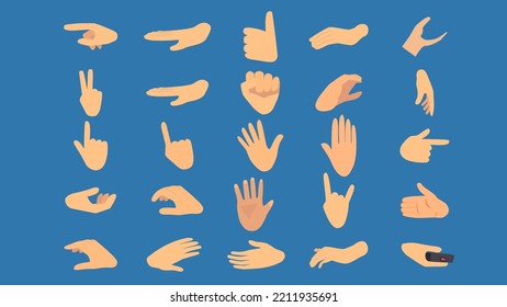 Hands set people fingers vector