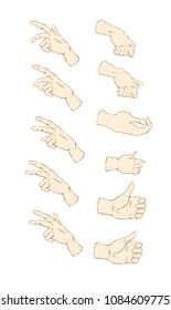 Similar Images, Stock Photos & Vectors of Hand collection - vector line