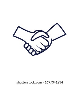Hands shake line style icon design of People meeting entrepreneur businesspeople startup team success teamwork plan idea and person theme Vector illustration