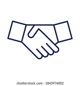 Hands shake line style icon design of People meeting and entrepreneur theme Vector illustration