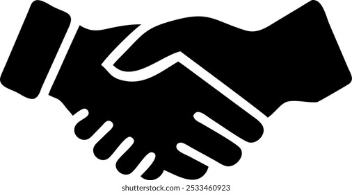 Hands Shake  Silhouette icon vector illustration isolated on white background.