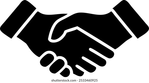 Hands Shake  Silhouette icon vector illustration isolated on white background.