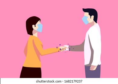 Hands shaking activity are risk of virus 
infection.