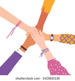 Hands shaking as friendship symbol. Vector illustration of hands, that symbolize friendship and togetherness.