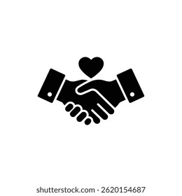 Hände zittern mit Herz, die ethische Partnerschaften und Vertrauen repräsentieren