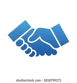 hands shaking icon over white background, gradient style, vector illustration