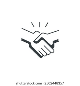 Hands shaking icon, vector illustration