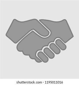 Hands shaking vector icon. Handshake simple isolated pictogram. Business partnership symbol.