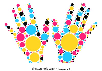 hands shape vector design by color point