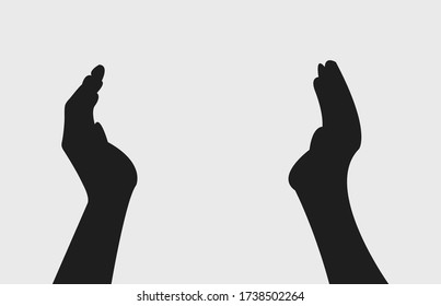 The hands are shaped up into a prayer. This object is vector illustration and color is editable. Uses for template, print, website , flyer and brochure.