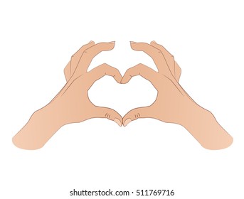 Hands shaping a heart symbol Isolated on white background