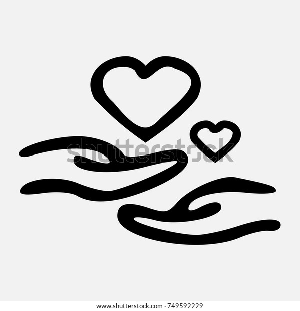 Download Hands Sharing Love Hearts Isolated Logo Stock Vector ...