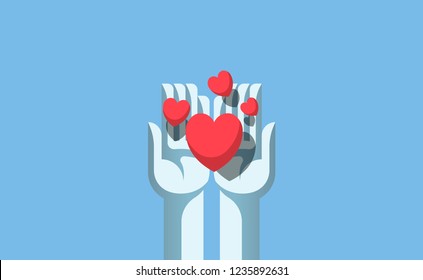 Hands sharing the love illustration