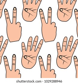 hands showing different numbers counting pattern