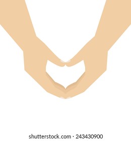 Hands showing heart shape, vector eps10 illustration