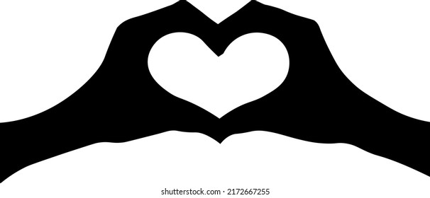 Hands Showing Heart Hands Heart Silhouette Stock Vector (Royalty Free ...