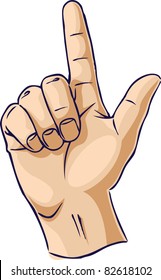 Hands showing one finger gesture