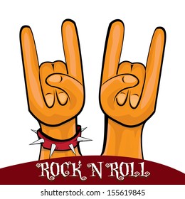 hands up showing rock sign. vector sign of rock n roll music and lifestyle.