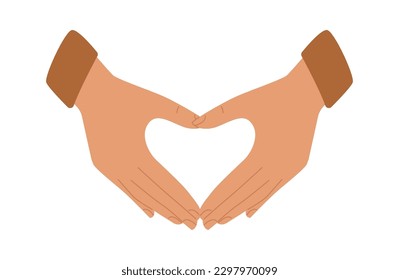 Hands showing shapes. Vector illustration