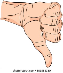 Hands showing thumb down