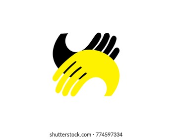 Hands sign icon, vector illustration. Flat design style