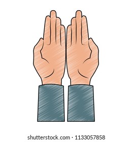 Hands sign isolated scribble