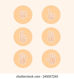 Hands Sign Numbers. Finger Counting