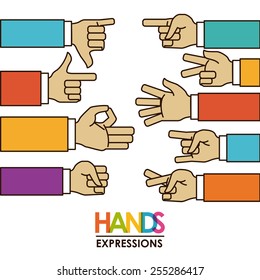 hands signals design, vector illustration eps10 graphic 