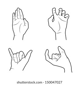 hands signals over white background vector illustration 