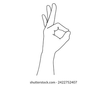 Hands, signs, Actions Single Line Drawing
