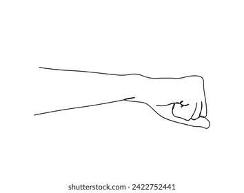 Hands, signs, Actions Single Line Drawing