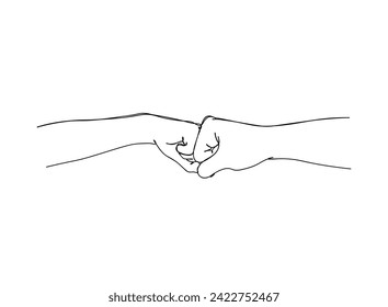 Hands, signs, Actions Single Line Drawing
