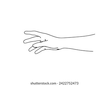 Hands, signs, Actions Single Line Drawing