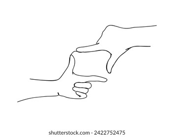 Hands, signs, Actions Single Line Drawing