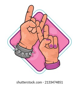 hands signs patch isolated icon