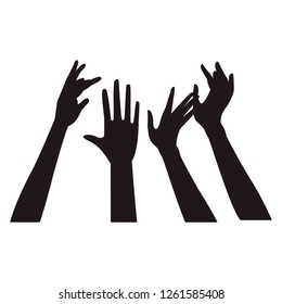 Hands up silhouette