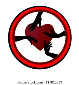 Hands silhouette. AIDS