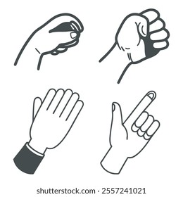 Hands silhouette collection vector illustration for brand and business