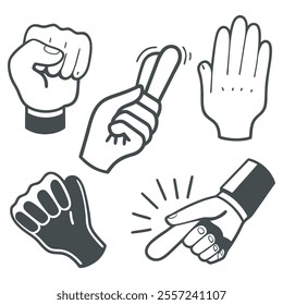 Hands silhouette collection vector illustration for brand and business