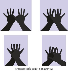 hands silhouette graphic design vector art