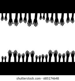 Hands silhouette isolated on white background. Vector illustration.
