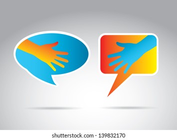 hands silhouette over gray background vector illustration