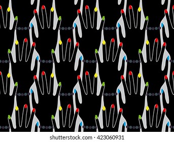 Hands silhouette seamless pattern. Stylish trend design for surface