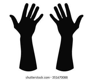 hands silhouette, vector illustration