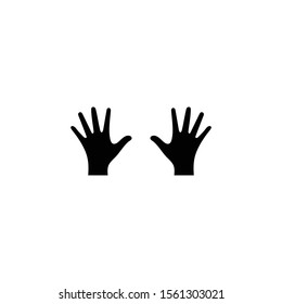Hands sillouette logo icon vector.