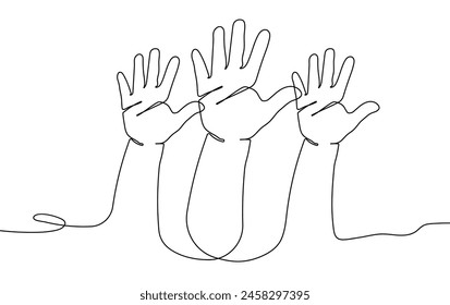 Hands Single Line Icon. Linear style. Vector icon