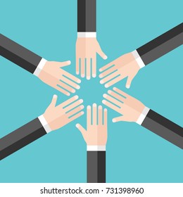 Teamwork Concept Joined Holding Hands People Stock Vector Royalty Free Shutterstock