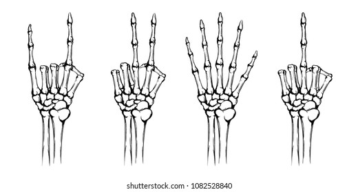 Easy Step By Step Skeleton Hand Drawing