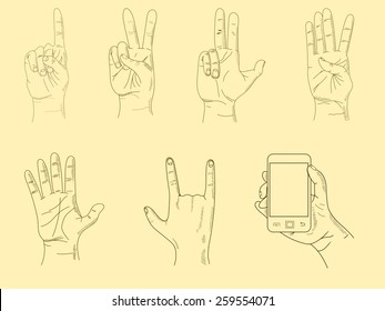 Hands sketch vector illustration